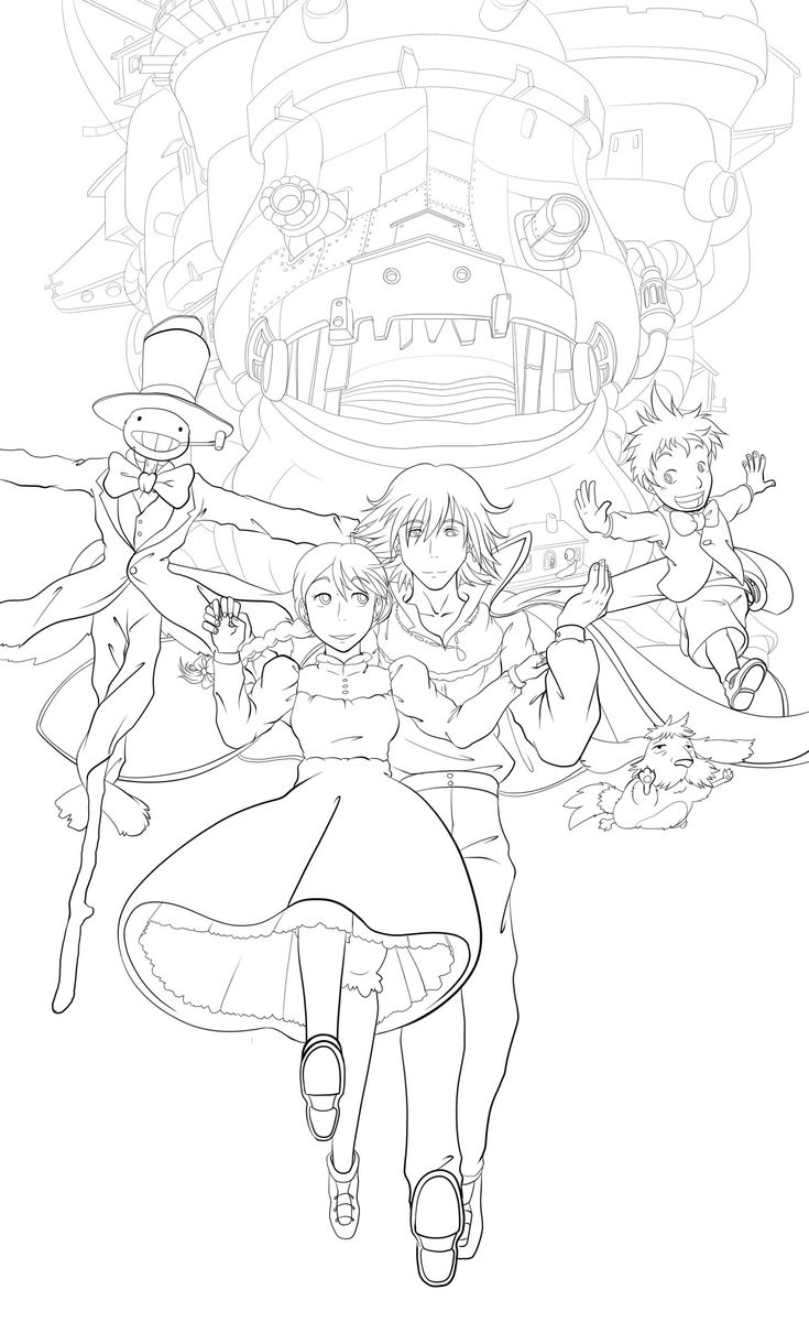 howl's moving castle coloring pages
