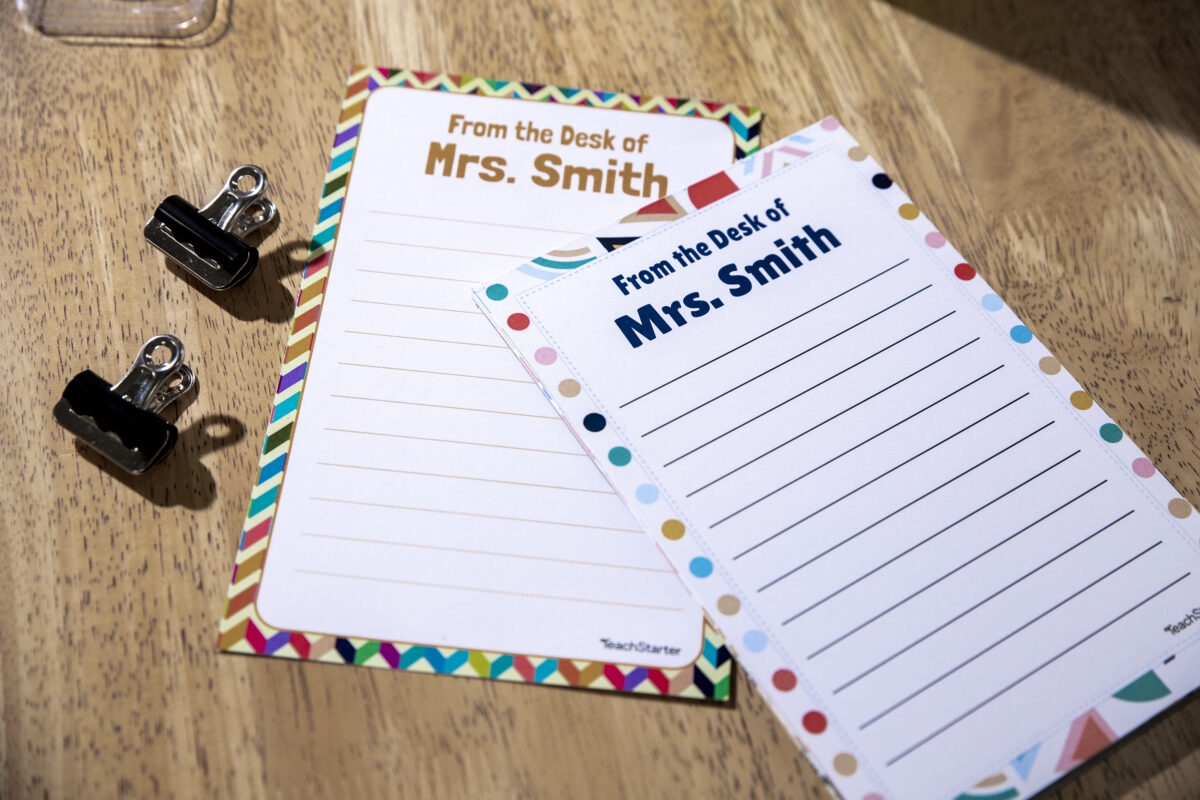 From The Desk Of Personalized Notepads For Teachers Teach Starter