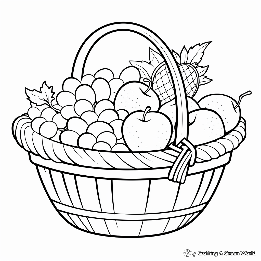 Fruit Basket Coloring Pages Free Printable 