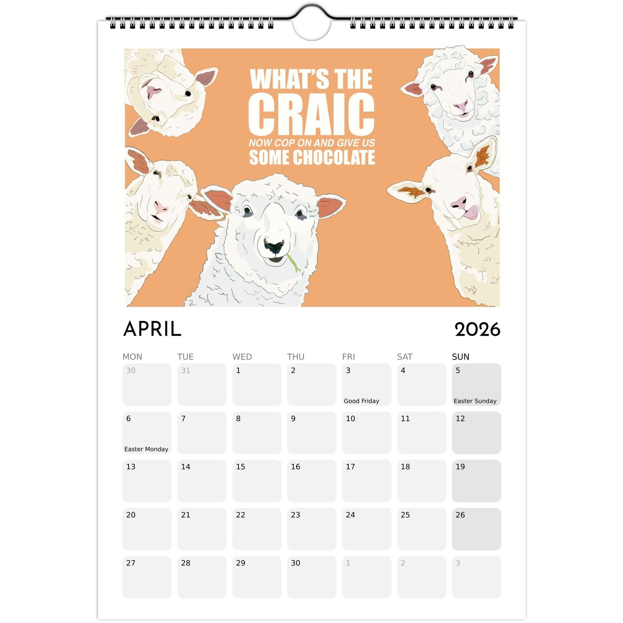 Funny 2026 Irish Calendar Hand drawn Animals Irish Sayings Etsy UK