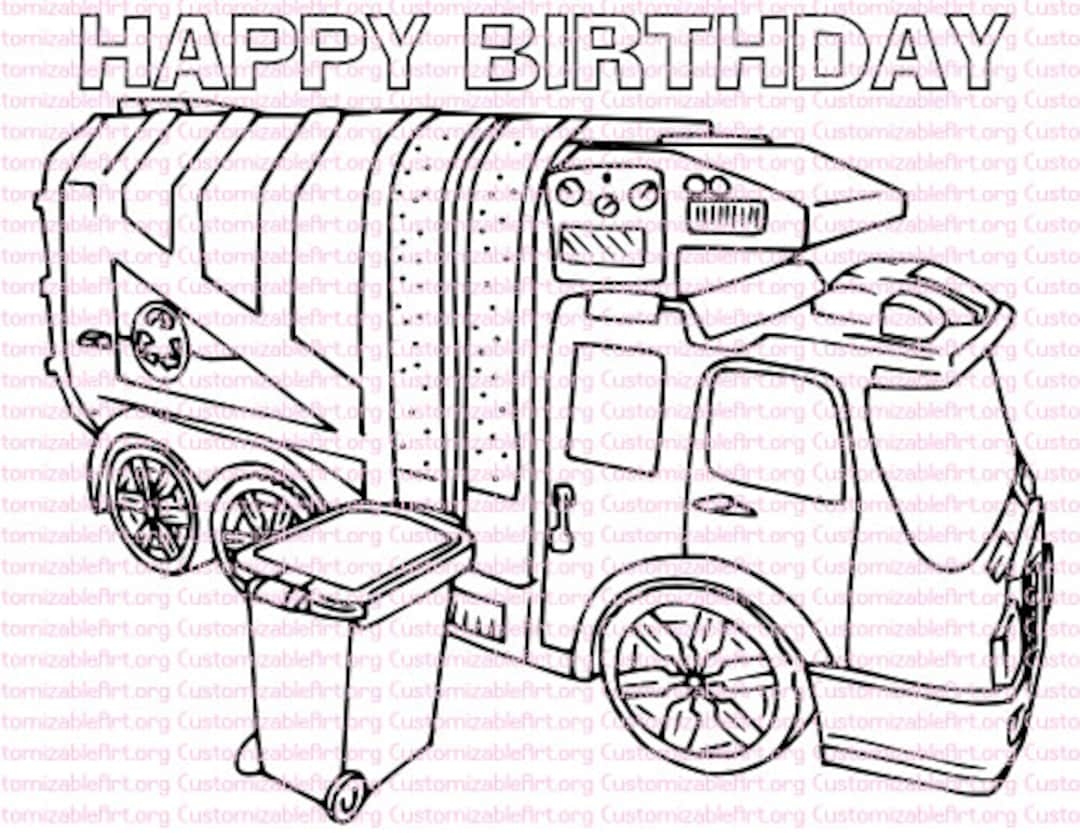 garbage truck coloring pages printable
