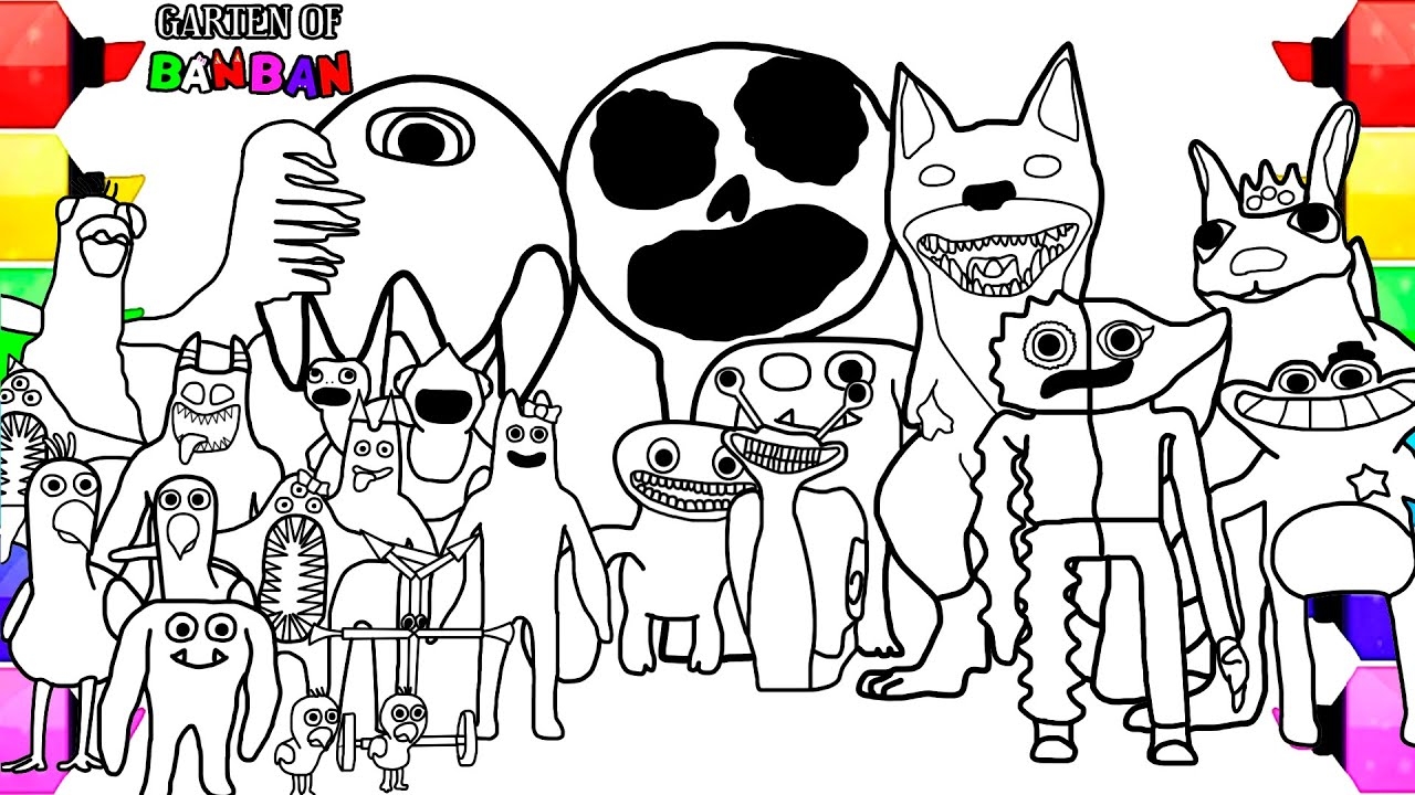 garden of banban coloring page