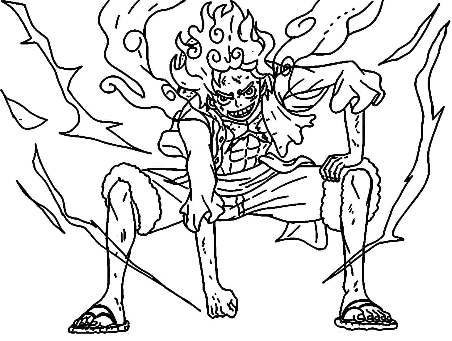 Gear 5 Luffy Coloring Page Download Print Or Color Online For Free