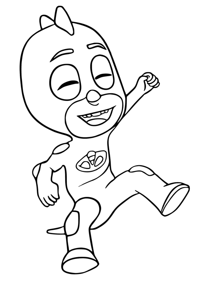 Gecko From PJ Masks Coloring Page Free Printable