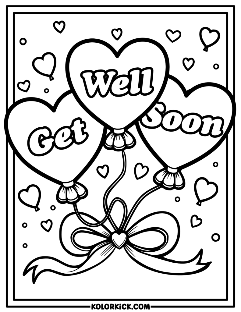 get well coloring pages printable