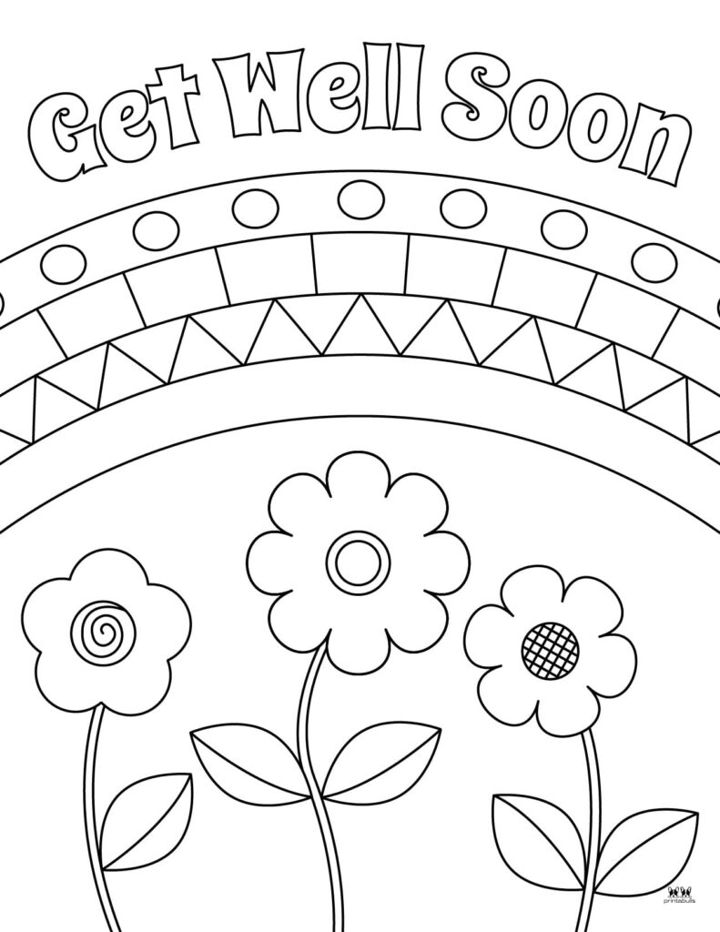 get well soon coloring cards