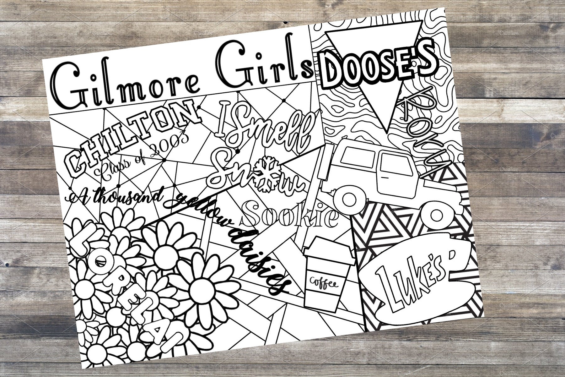 Gilmore Girls Adult Coloring Sheet INSTANT DOWNLOAD Etsy