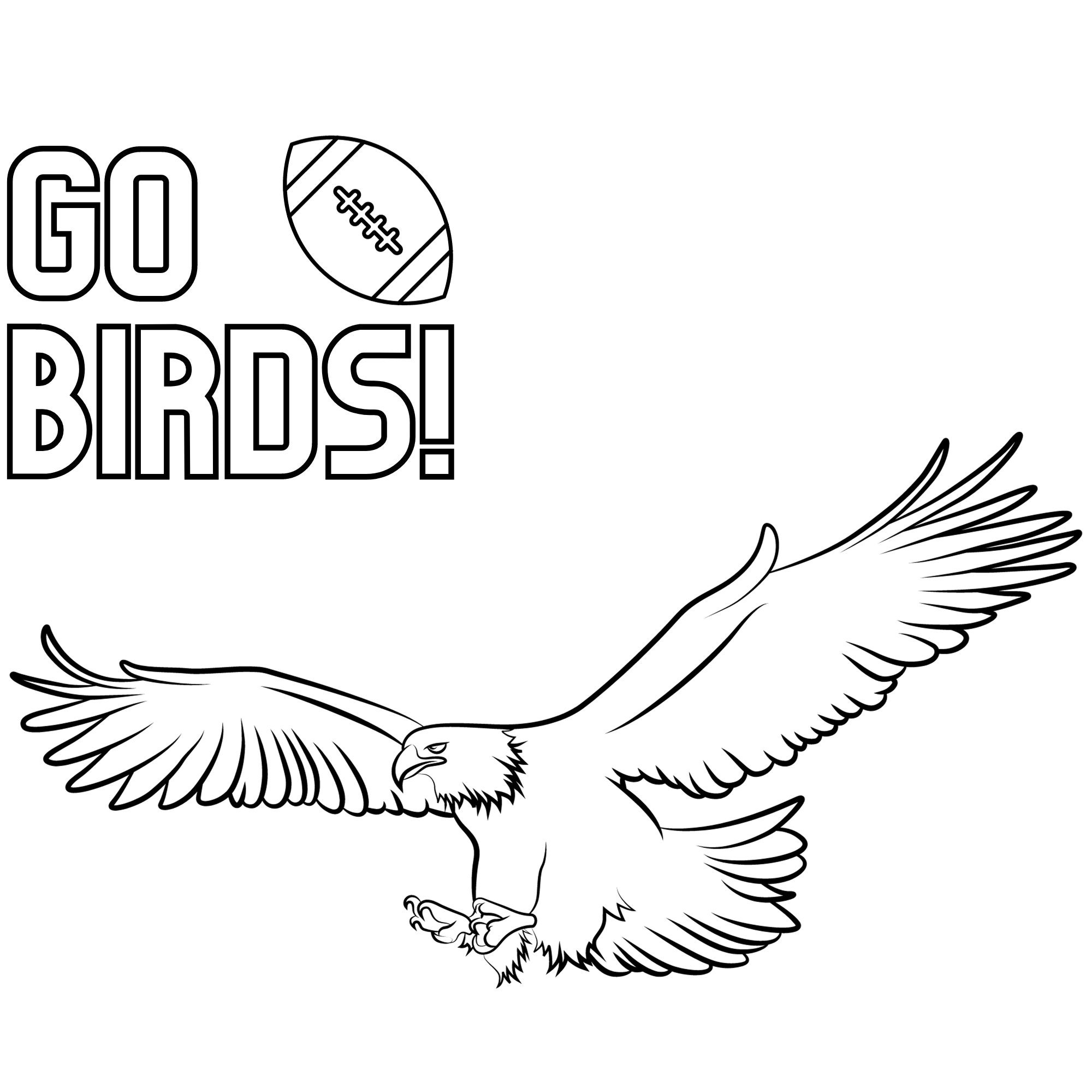 Go Birds Kids Printable Coloring Page Etsy