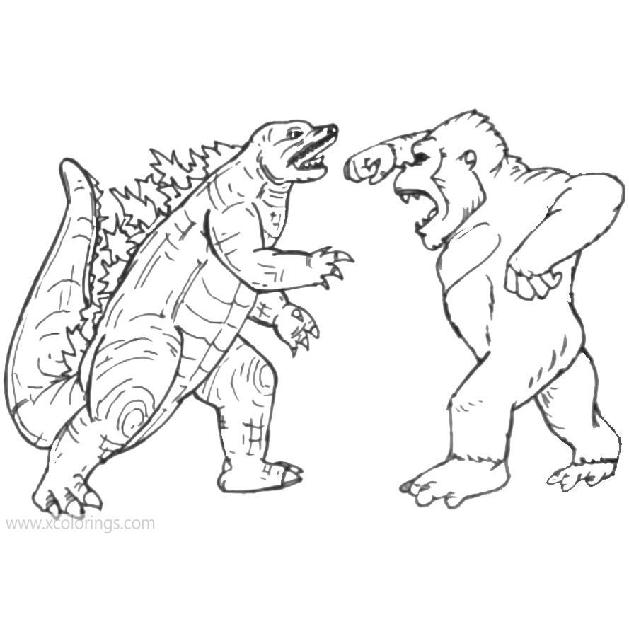 godzilla vs kong coloring pages