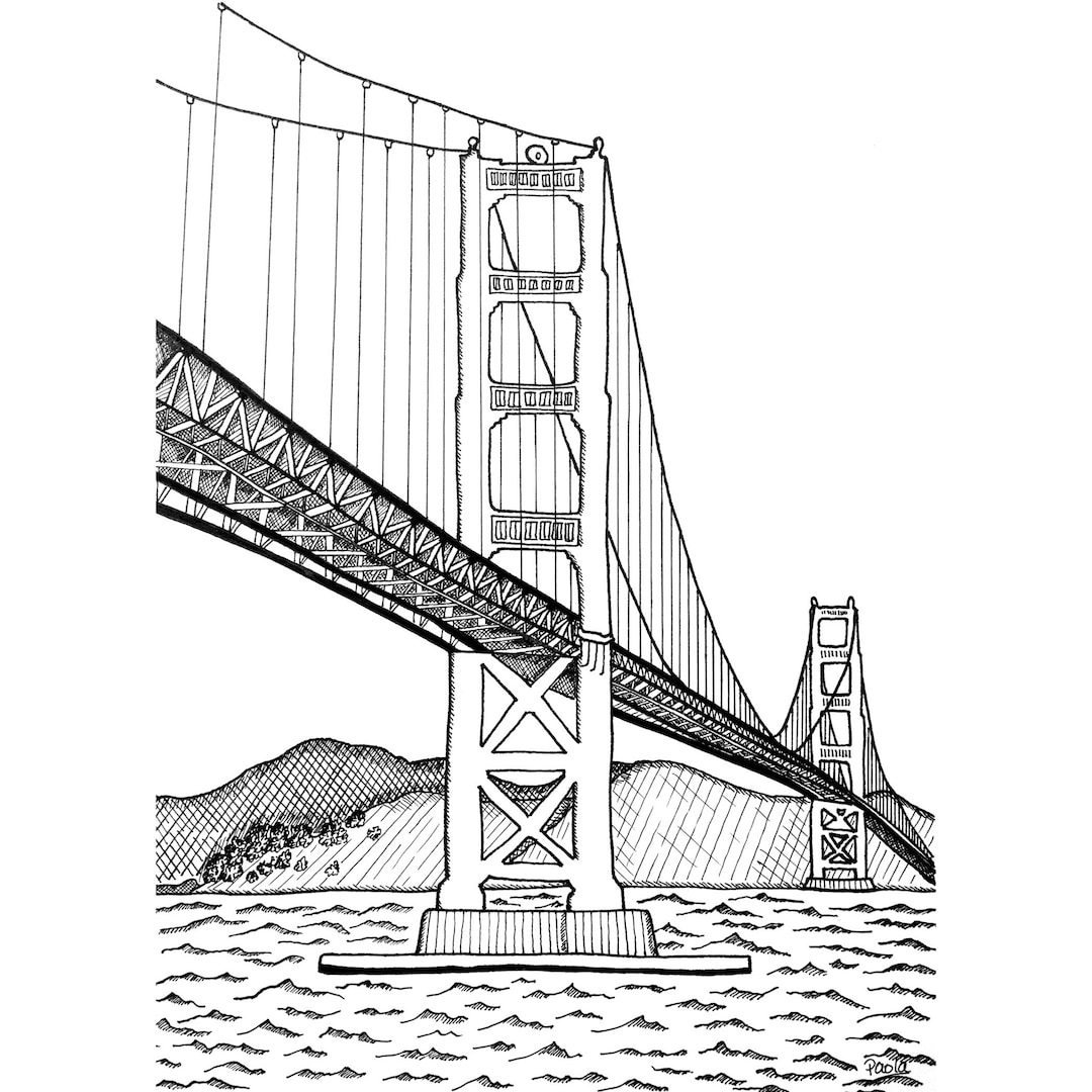 golden gate bridge coloring page