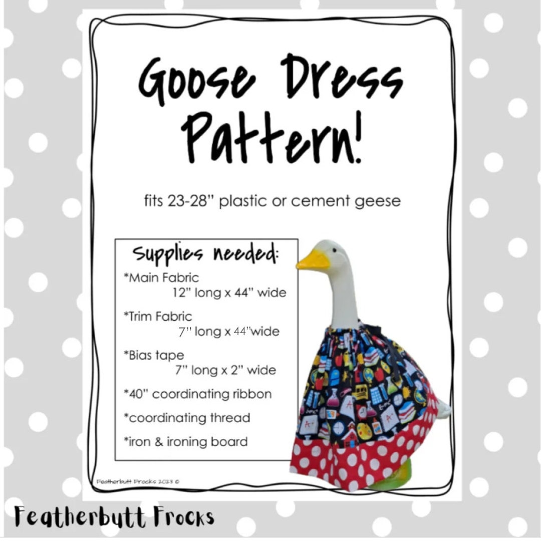 Goose Dress Sewing Pattern Fits 23 28 Lawn Or Cement Goose PDF Download Etsy