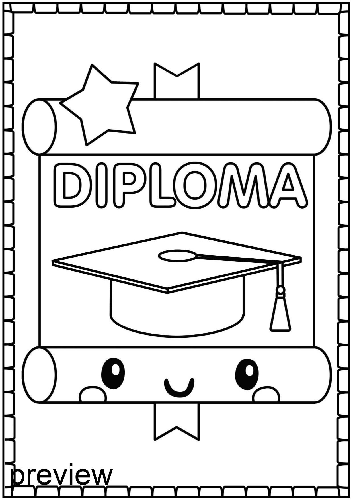 Graduation Kindergarten Coloring Pages Printable Coloring Book Sheets End Of The Year Activities Graduation Favor Party For Kids Etsy