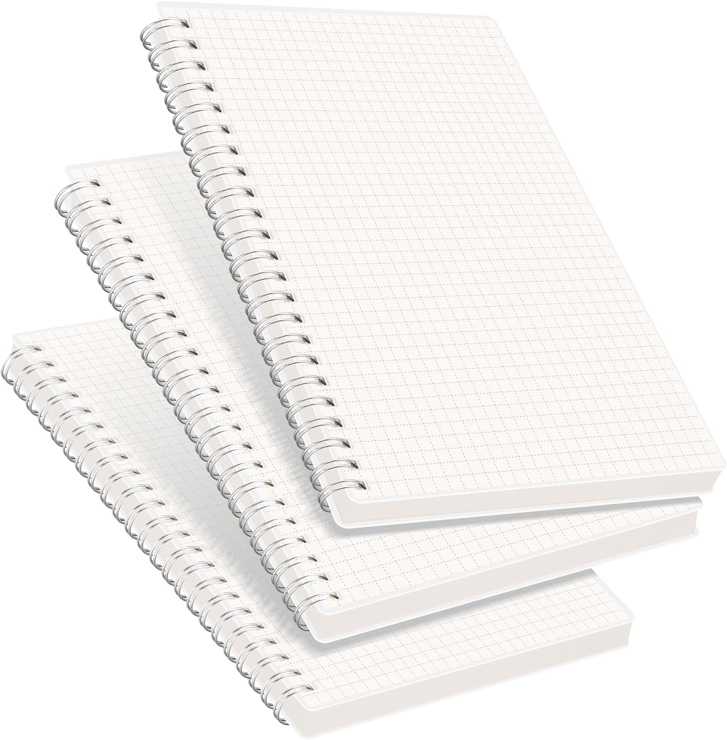 Graph Grid Paper Notebook 3 Pack 160 Pages Per Pack A5 Medium Size 5 7 8 3 100 GSM Thick Paper Spiral bound Flexible Plastic Cover For Students Homework Math Engineering Walmart