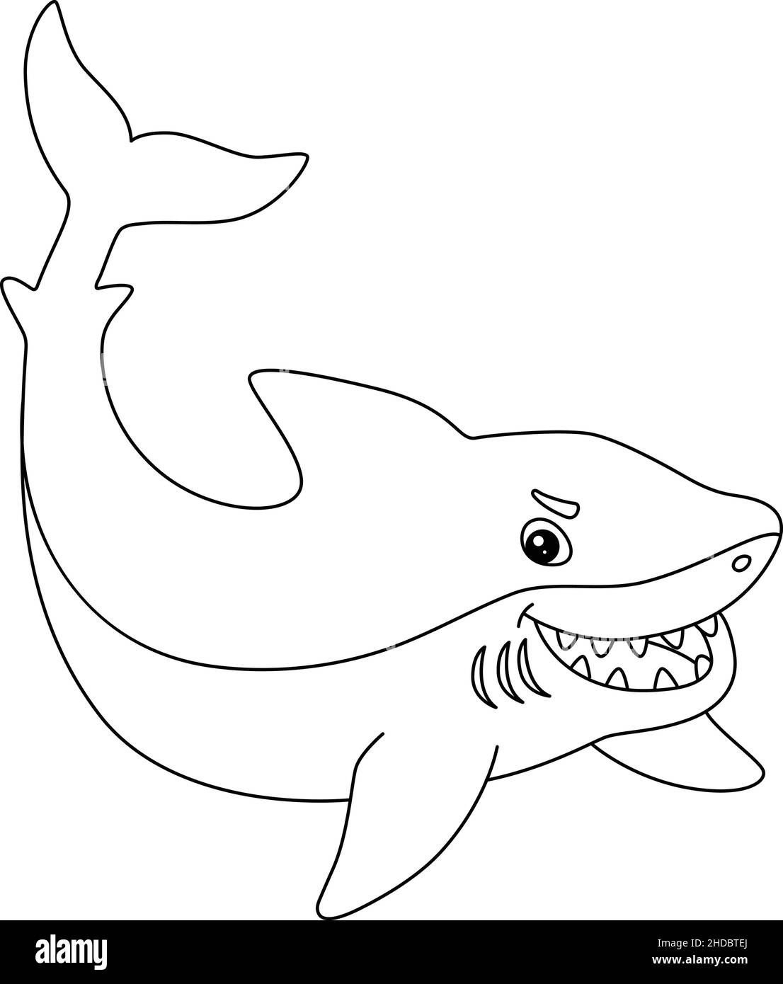 Great White Shark Coloring Page Isolated For Kids Stock Vector Image Art Alamy
