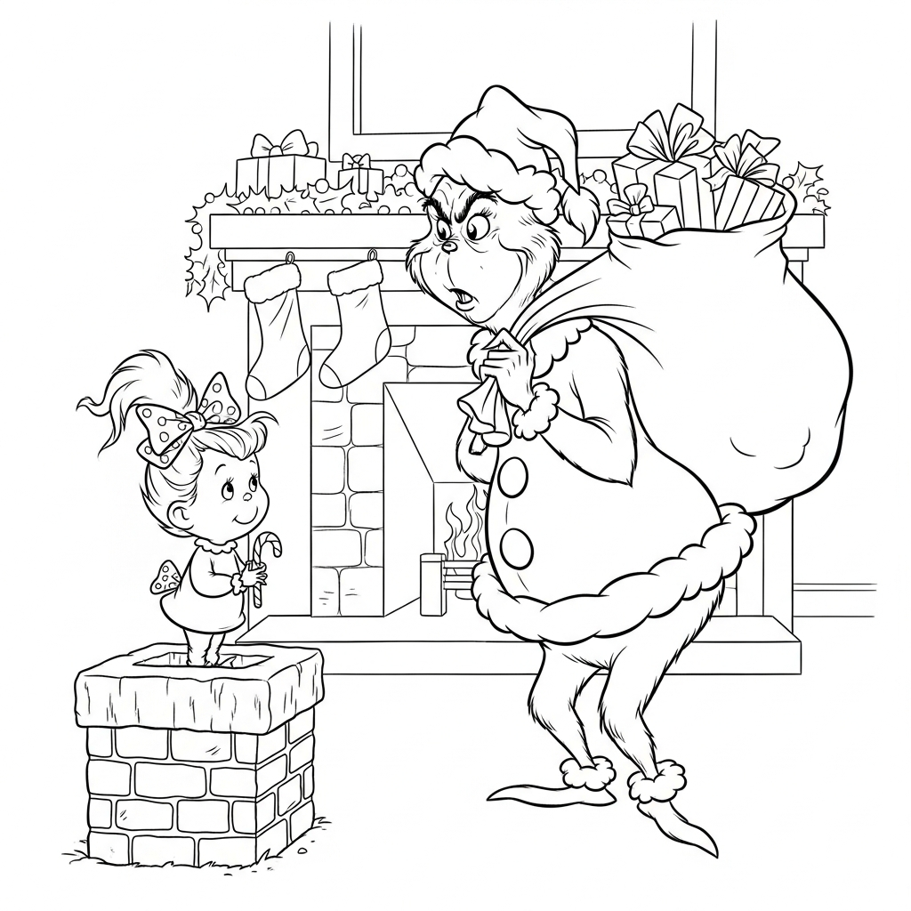 printable cindy lou coloring page