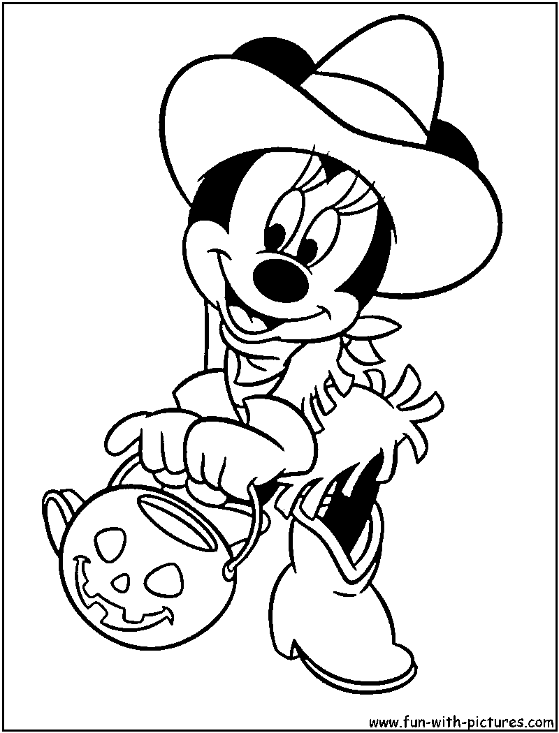 halloween minnie mouse coloring pages