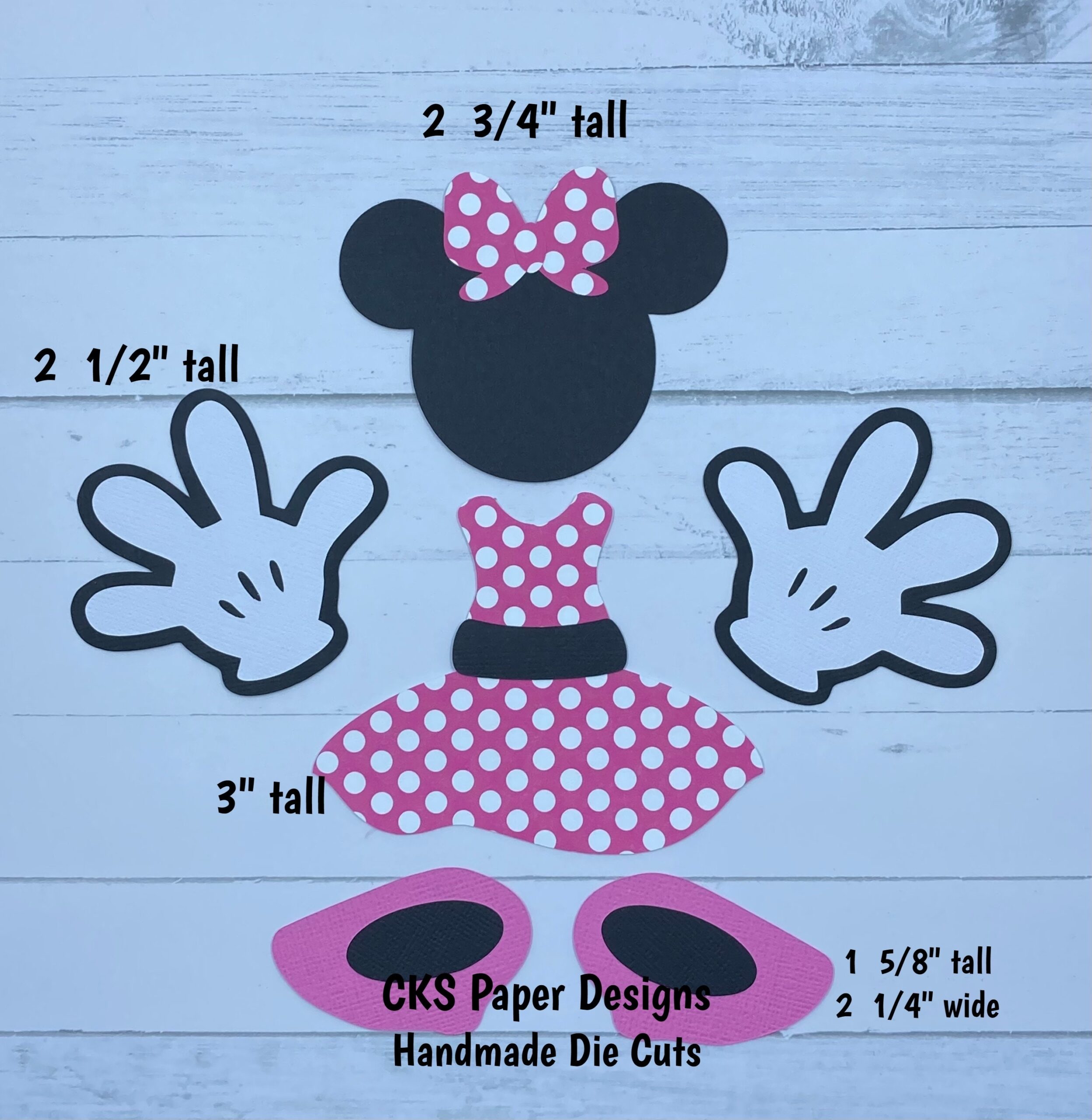 Handmade Paper Die Cut MINNIE MOUSE OUTFIT Disney Hands Shoes Dress Paper Piecing Scrapbook Page Embellishment Cks Paper Designs Etsy Israel