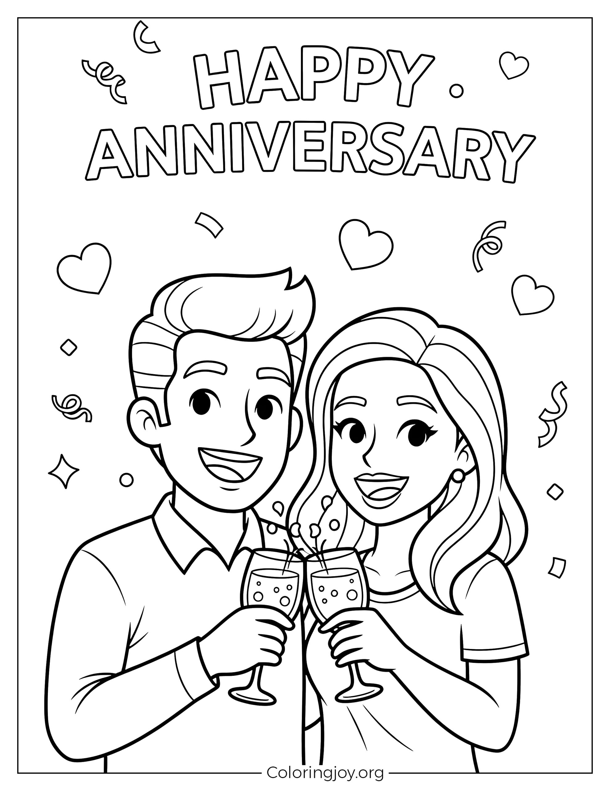 Happy Anniversary Coloring Pages 15 Free Printable PDF 
