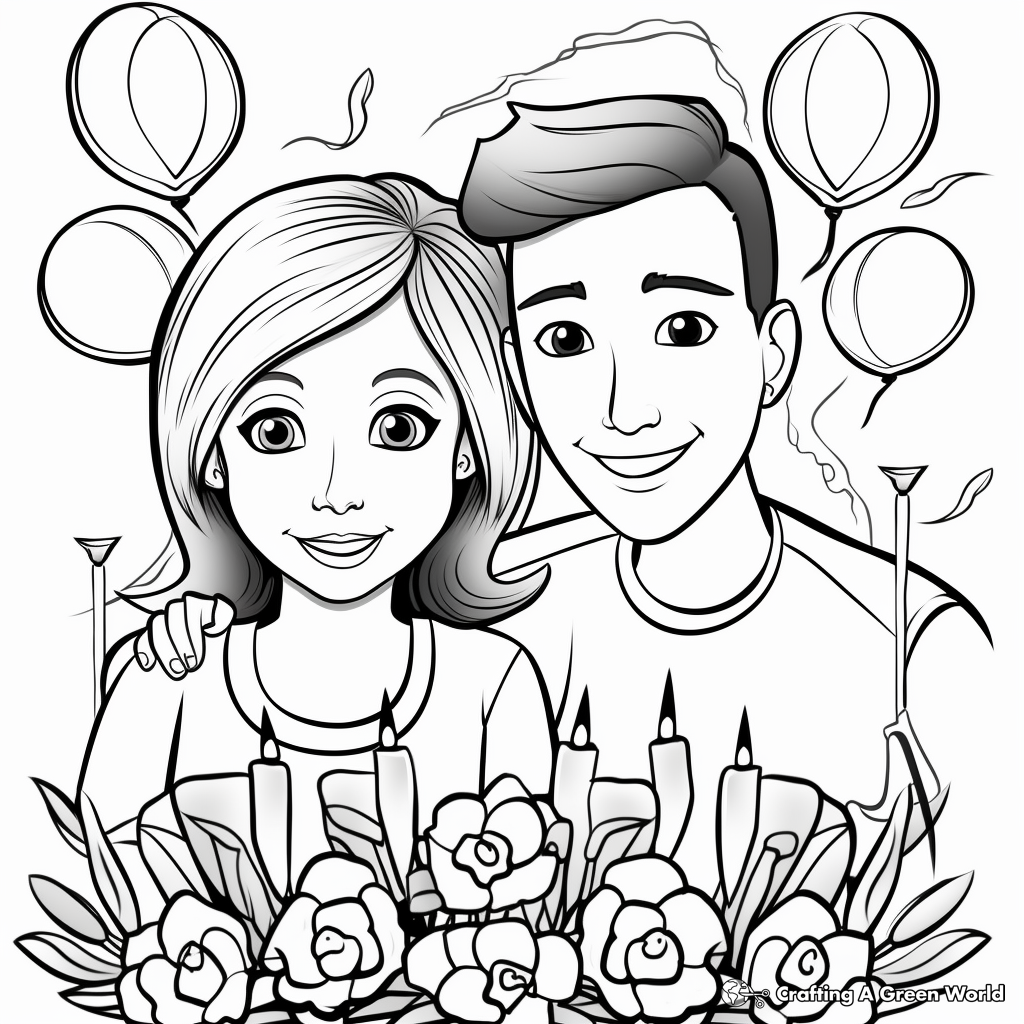 Happy Anniversary Coloring Pages Free Printable 
