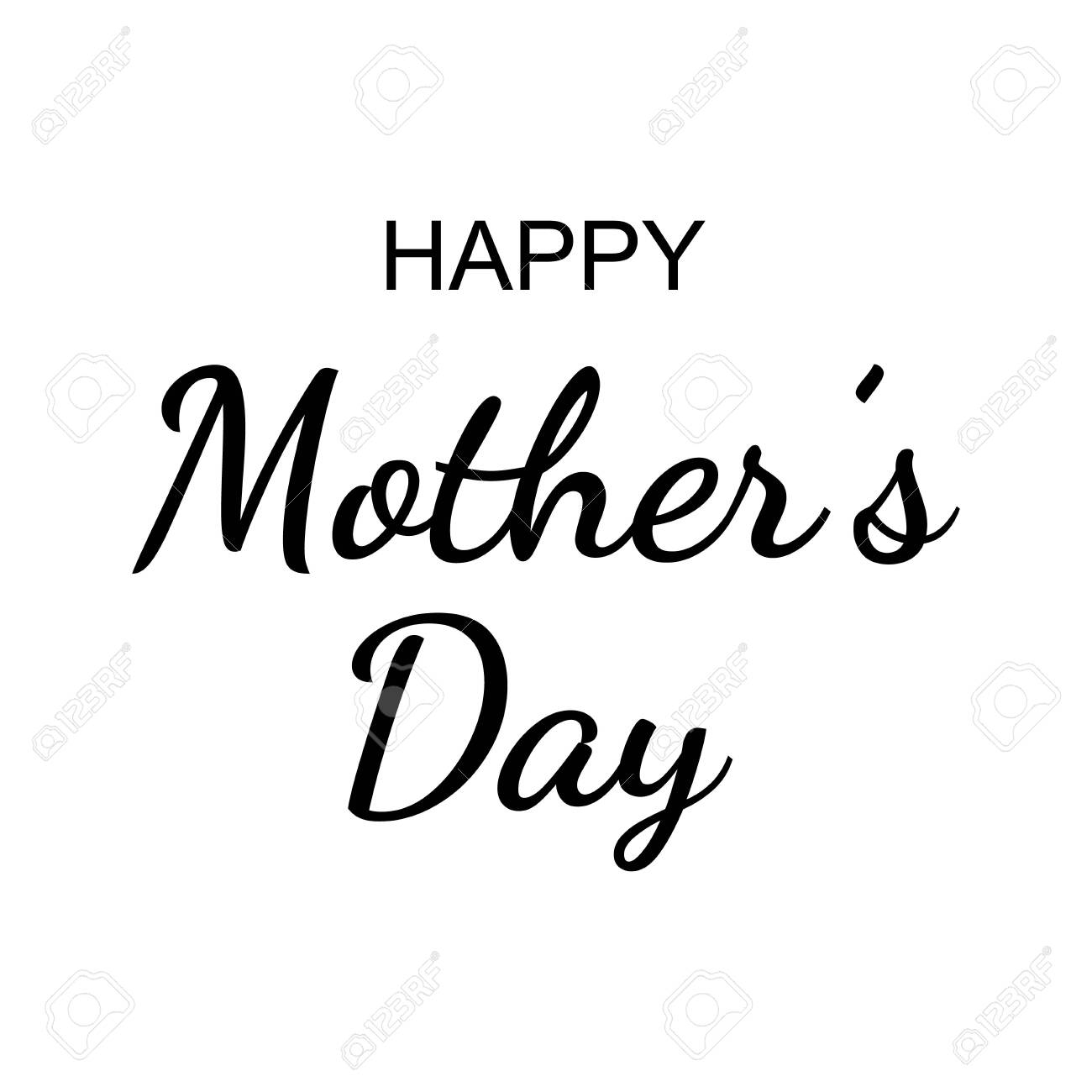 Happy Mothers Day Lettering Handwritten Font Typography Text Royalty Free SVG Cliparts Vectors And Stock Illustration Image 122612374 