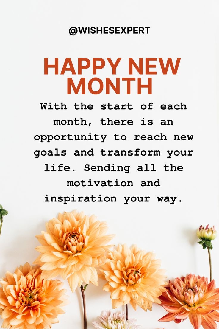 Happy New Month Wishes For New Start