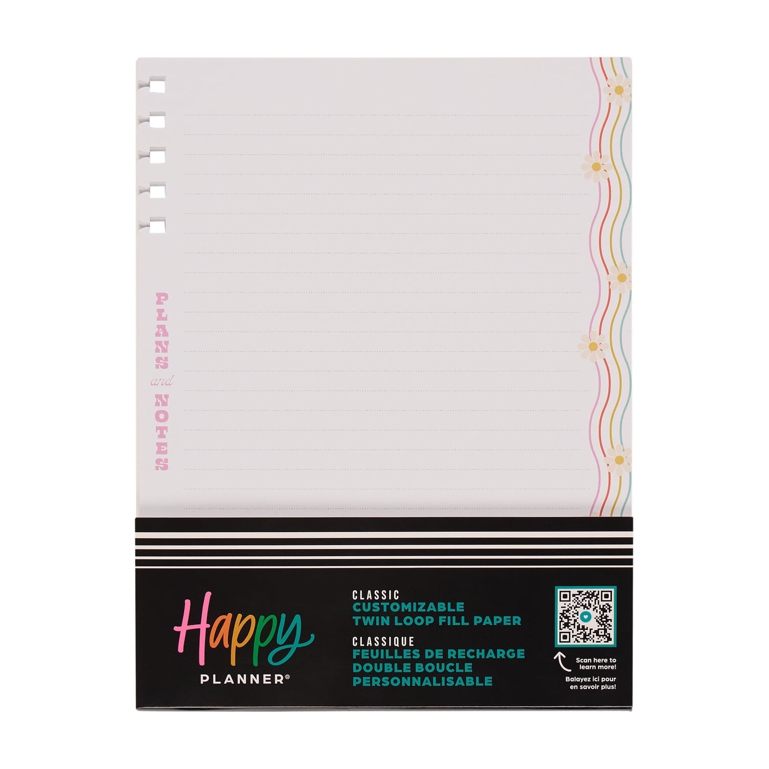 Happy Planner 40 Sheet Refill Paper Classic Size 7 X 9 25 Blooming Brights Theme Dot Lined Paper Front And Back Walmart
