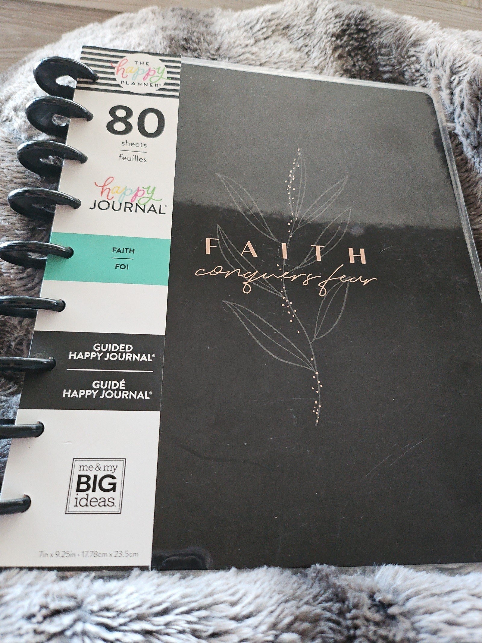 Happy Planner Faith Journal Black Rose Gold Foil Writing 80 Sheets