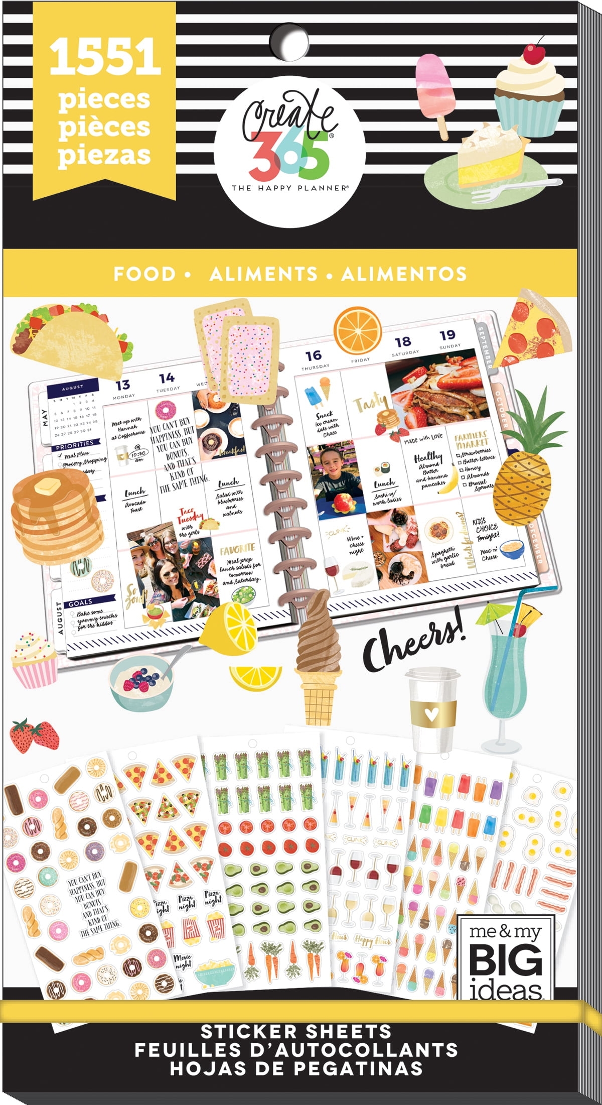 Happy Planner Sticker Value Pack Food 1551 Pkg Walmart