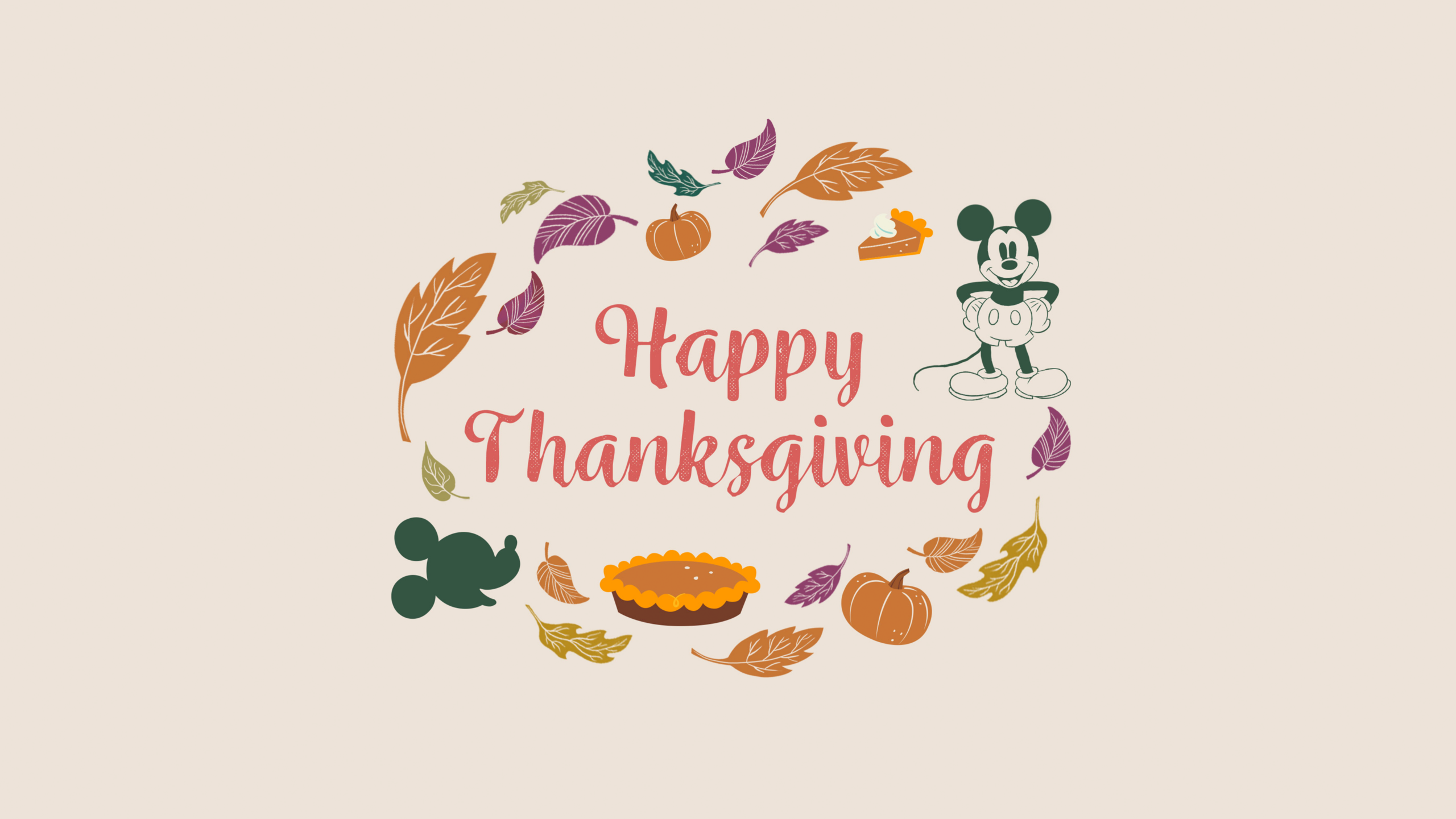 Happy Thanksgiving Wallpaper 4K Disney Mickey Mouse