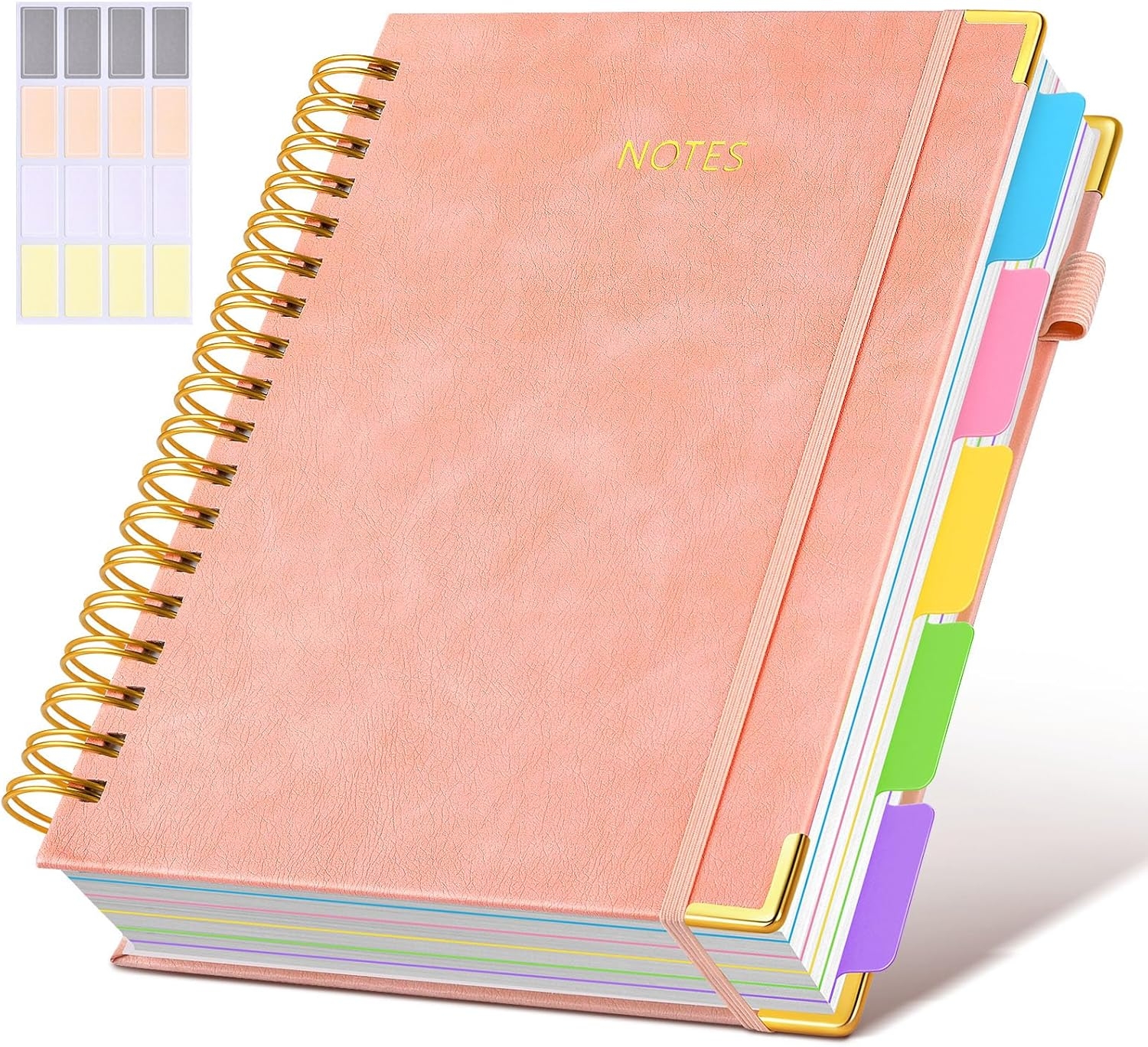 Hardcover Spiral Notebook Journal With Removable Dividers Tabs 8 x10 Pink EBay