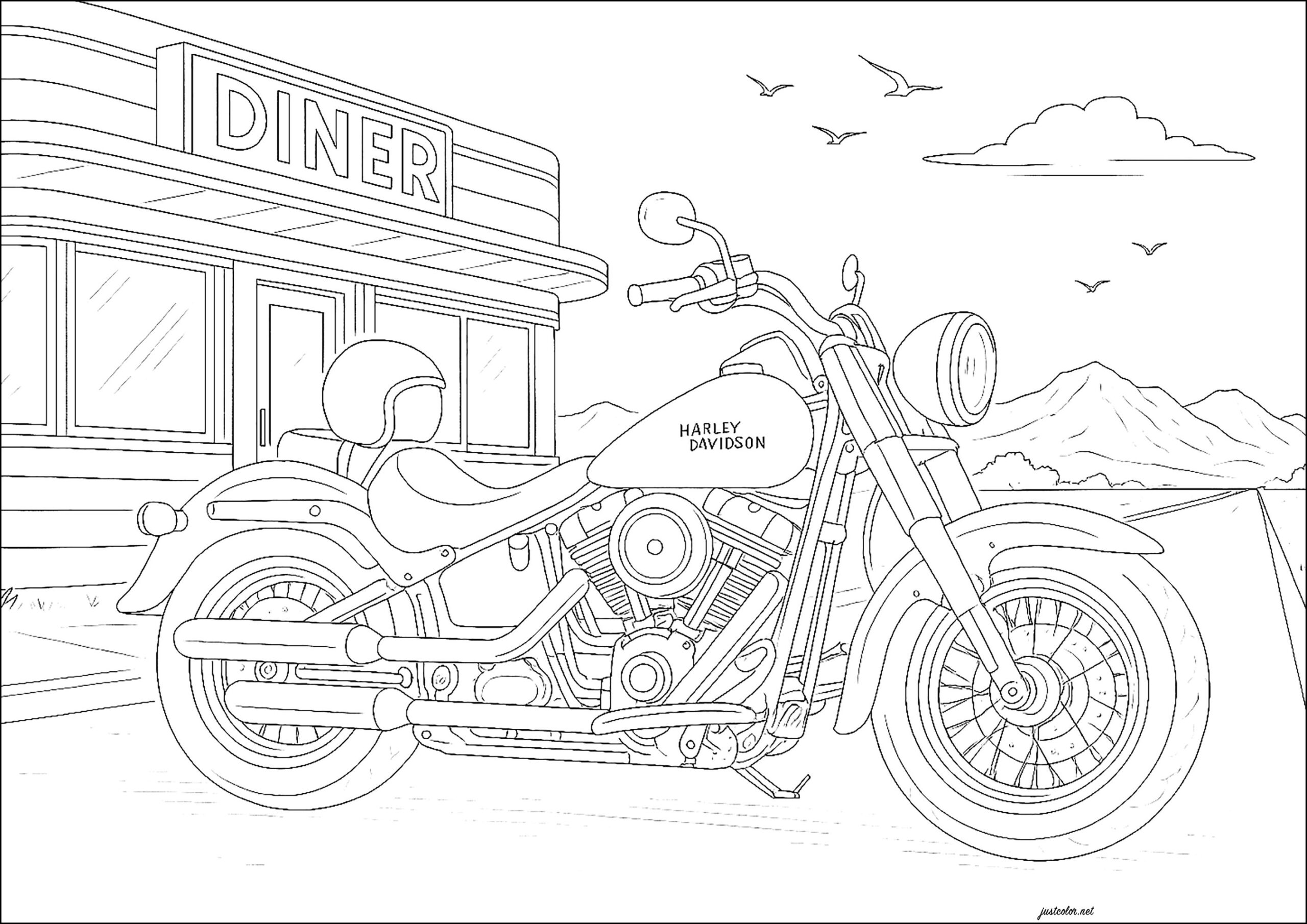 coloring pages of harley davidson