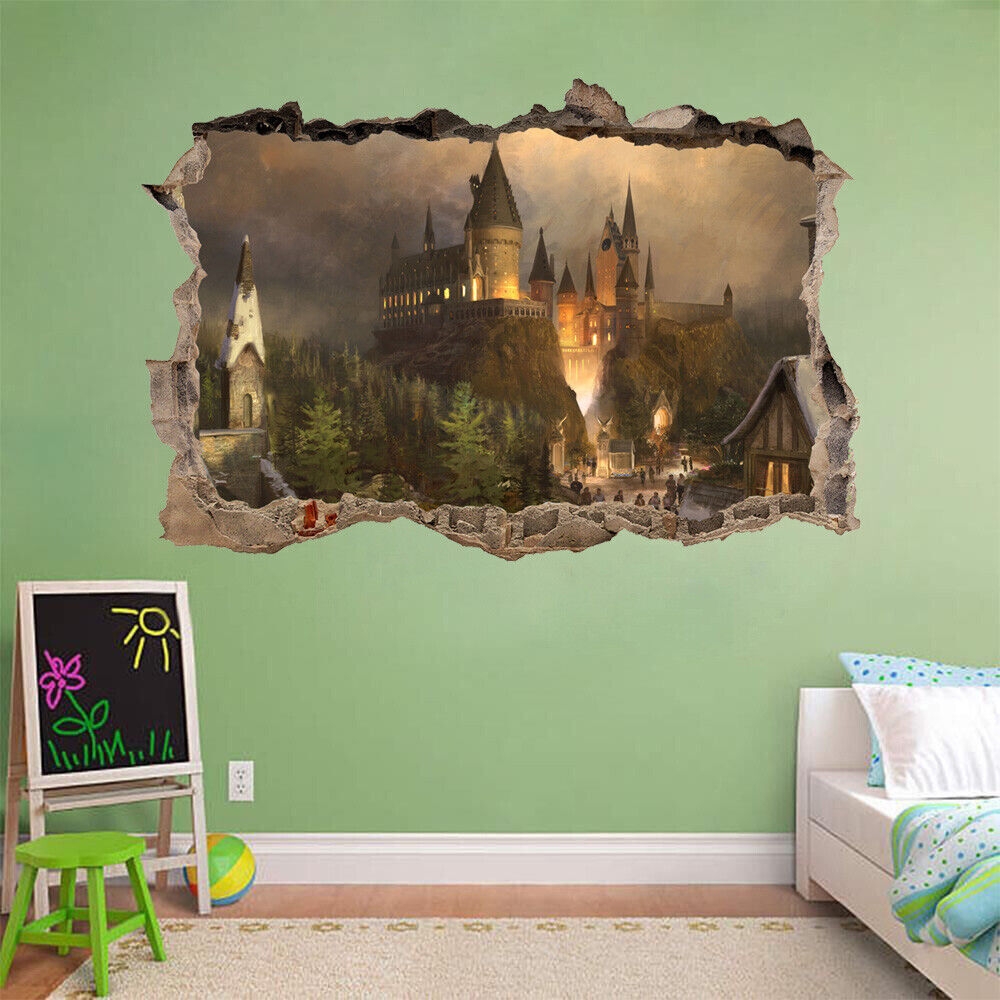 Harry Potter Hogwarts Castle 3D Smashed Hole Decal Wall Sticker Decor Art Mural EBay