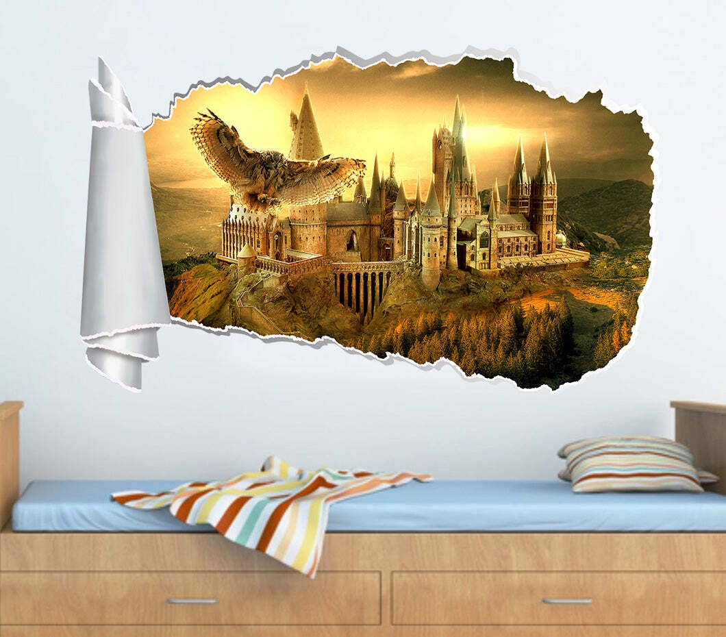 Harry Potter Hogwarts Castle 3D Torn Paper Effect Decal Wall Sticker WT114 EBay