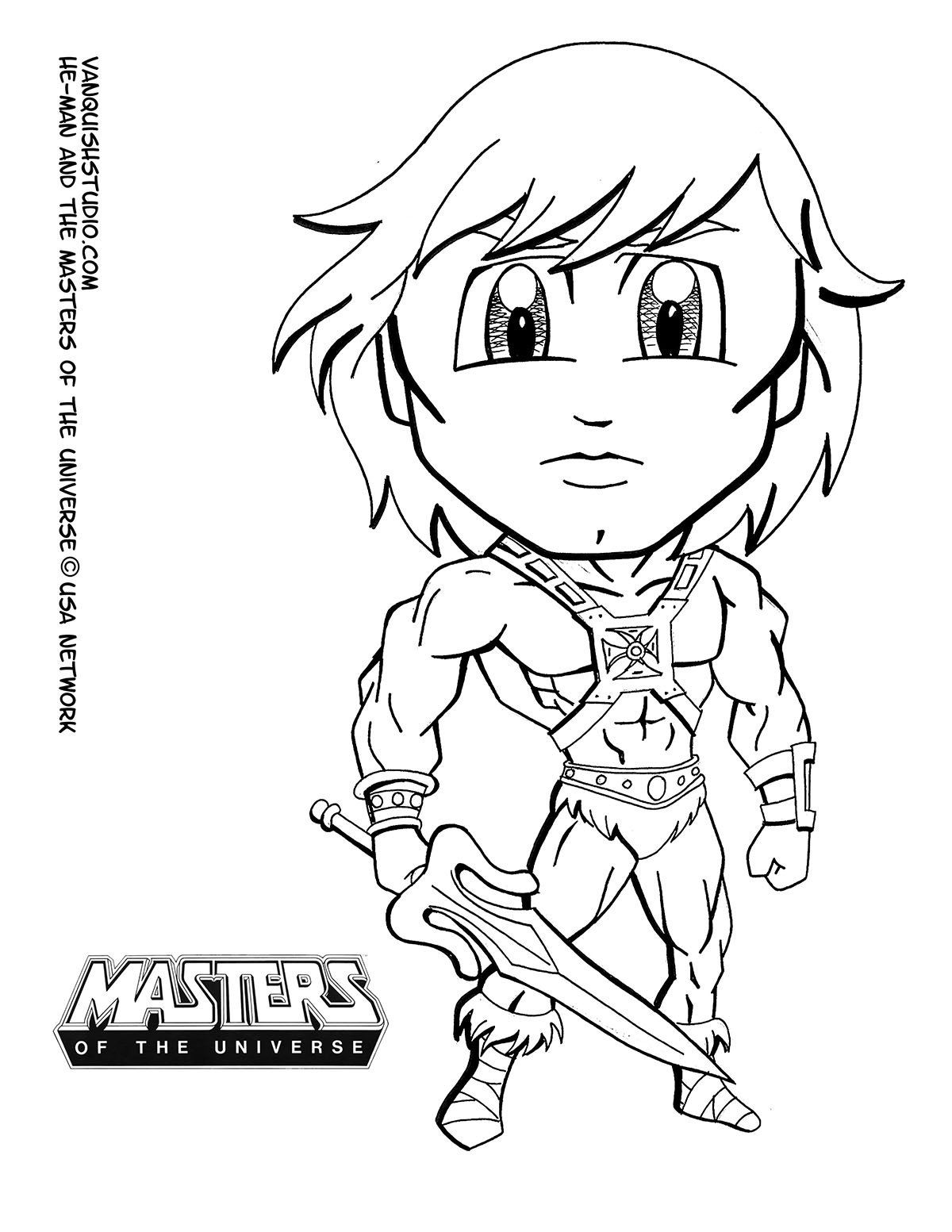He Man Coloring Page Vanquish Studio