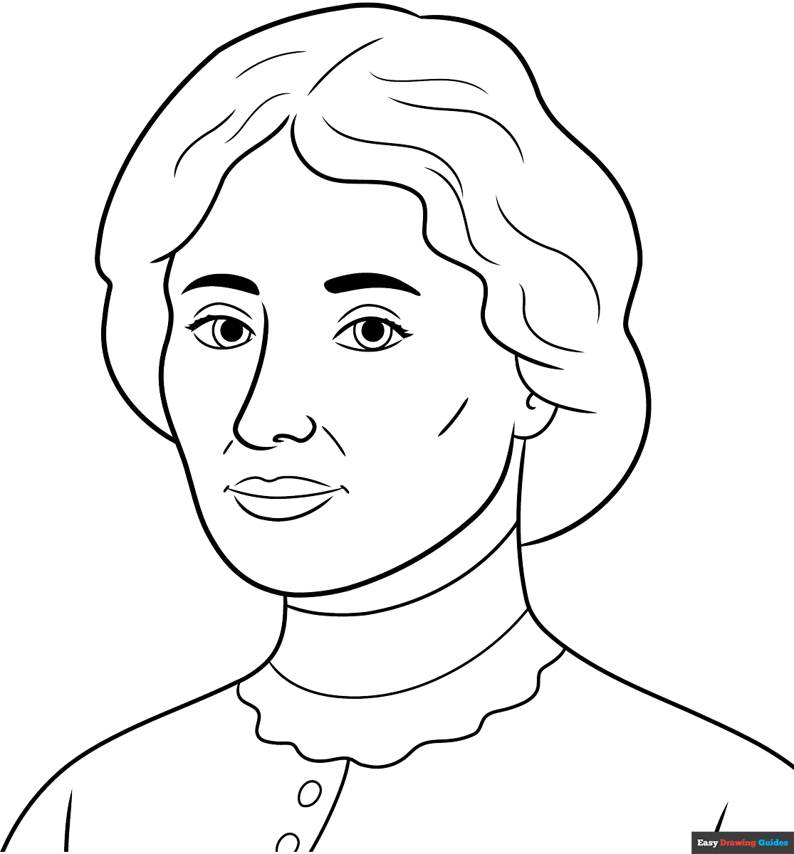 Helen Keller Coloring Page Easy Drawing Guides