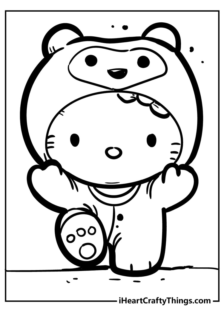 hello kitty valentines coloring pages