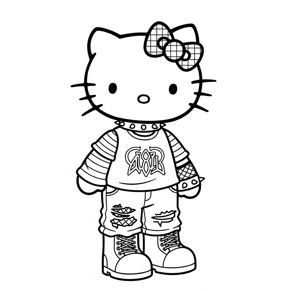 Hello Kitty Emo Style Coloring app