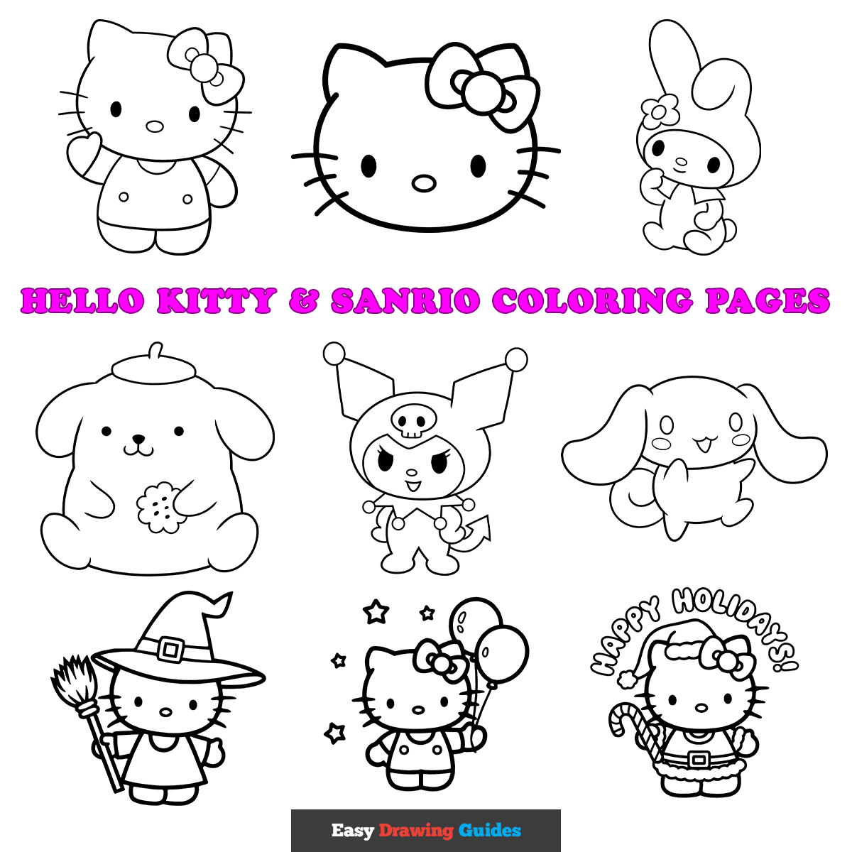 sanrio all characters coloring page