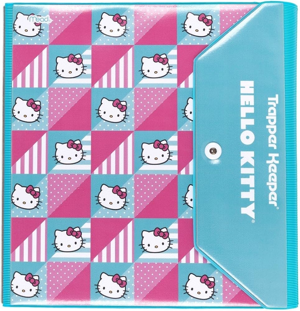 Hello Kitty Trapper Keeper 1 5 Inch Binder By Mead 3 Ring Binder Quilt Design 73455 Amazon in Toys Games