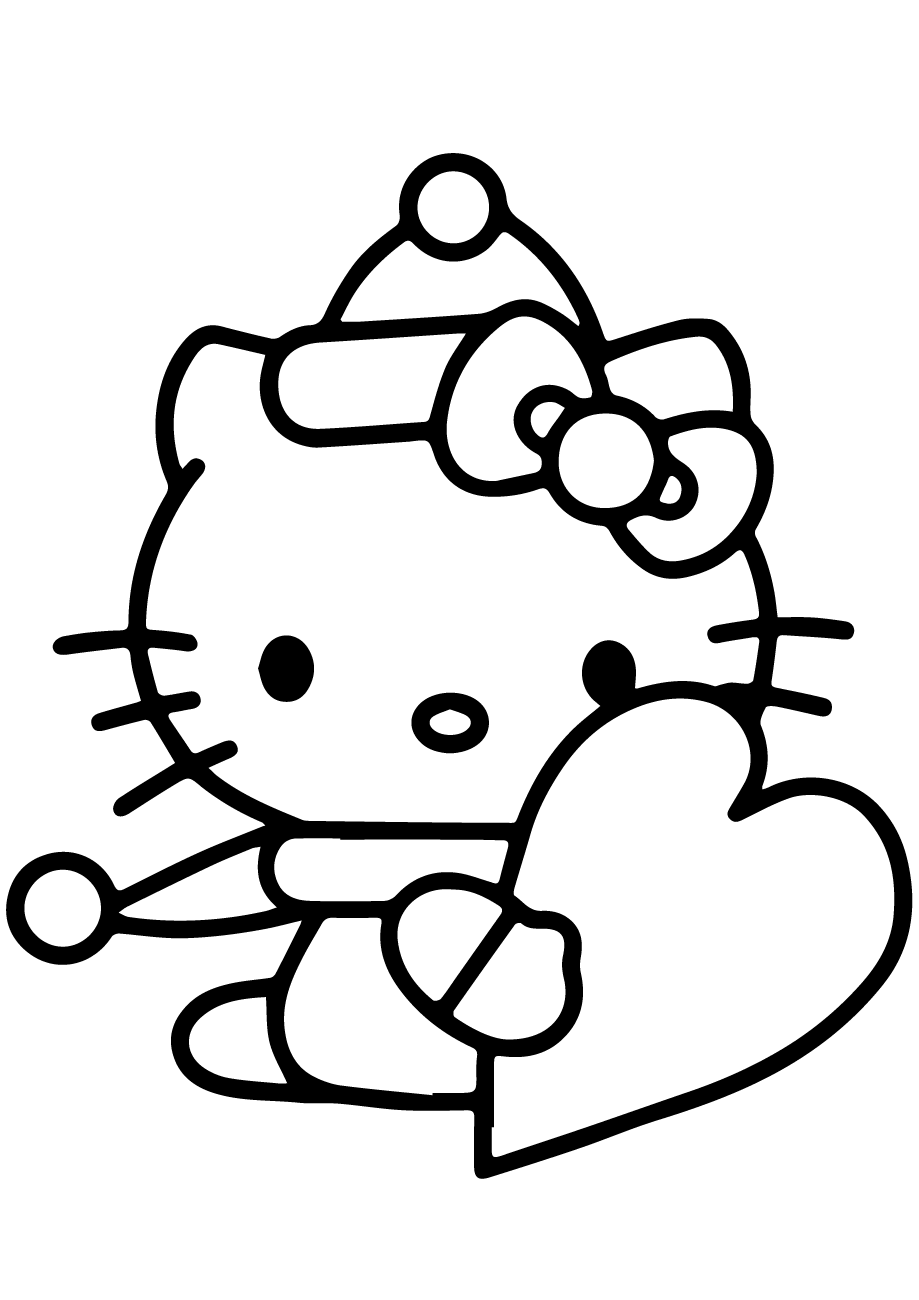 valentine hello kitty coloring pages