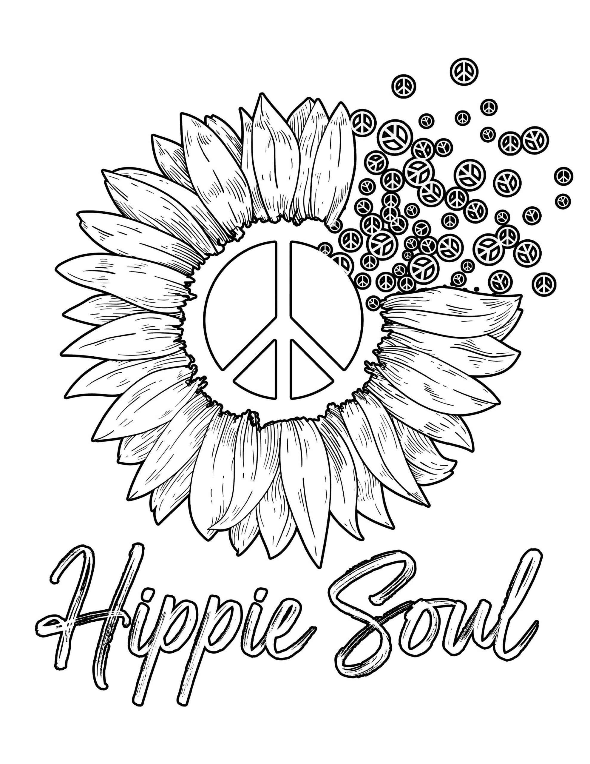 coloring pages of peace signs