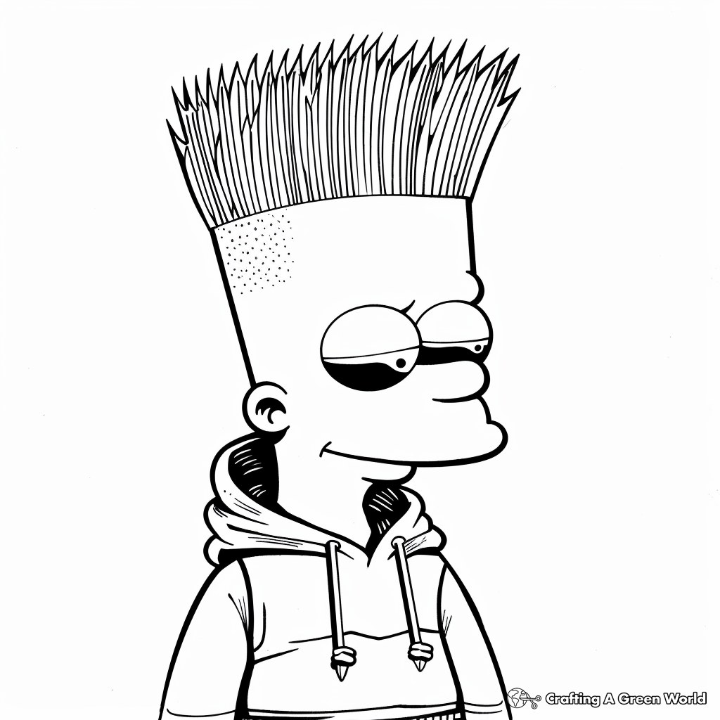 Hood Bart Simpson Coloring Pages Free Printable 