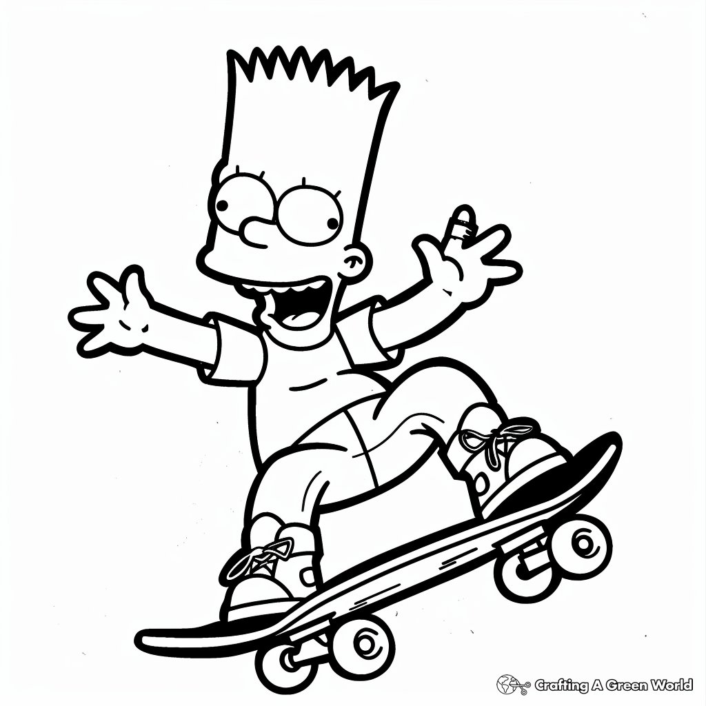 Hood Bart Simpson Coloring Pages Free Printable 