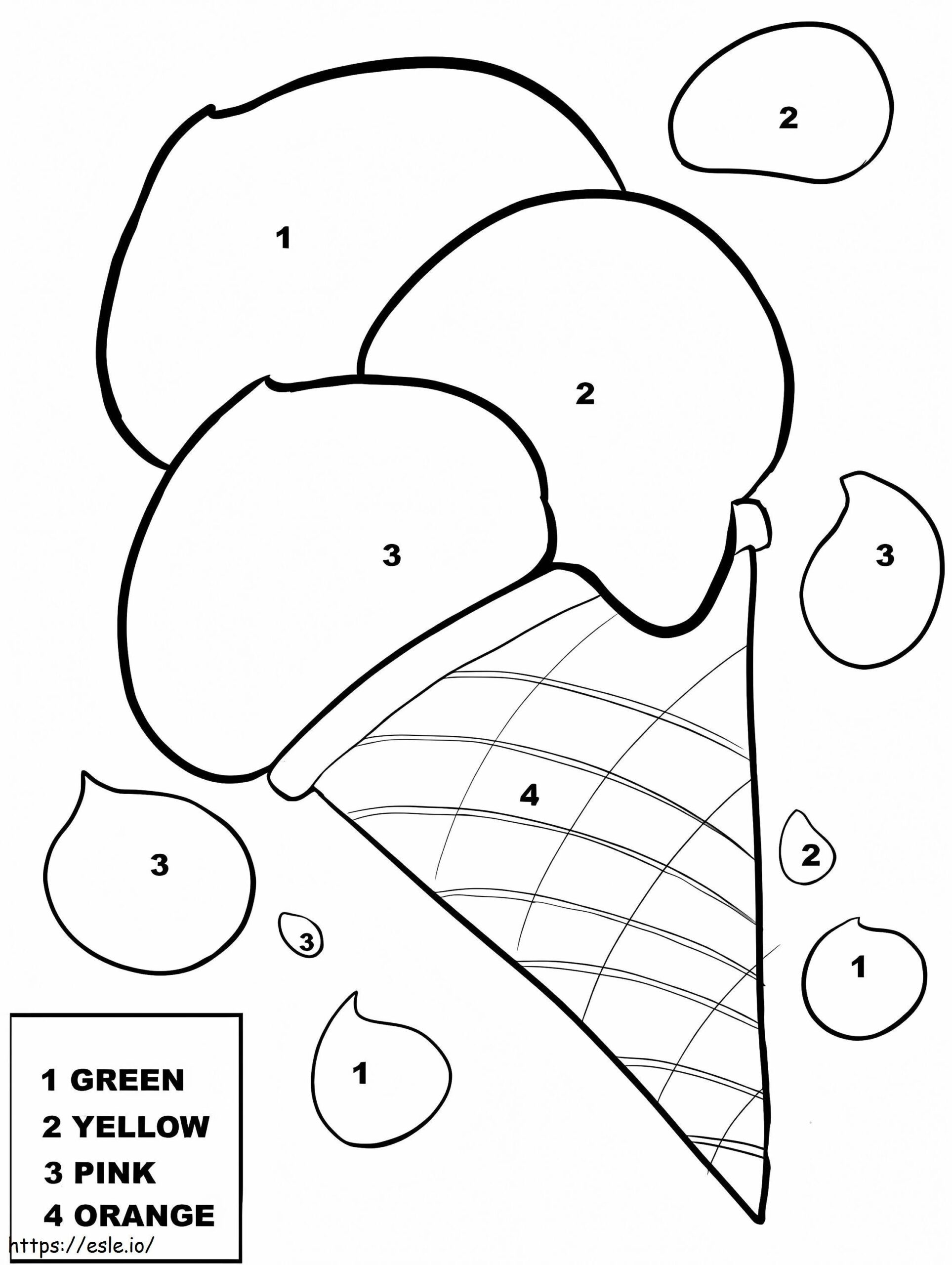 Hot Ice Cream Color By Number Store Easy Ice Cream Color By Number Coloring Page
