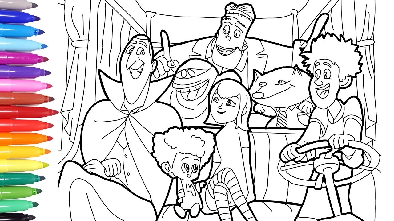 Hotel Transylvania 3 How To Color Coloring Hotel Tansylvania For Kids Learn Coloring YouTube
