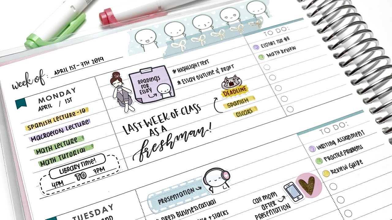 How I Plan In College School Plan With Me In My Erin Condren Academic Planner YouTube