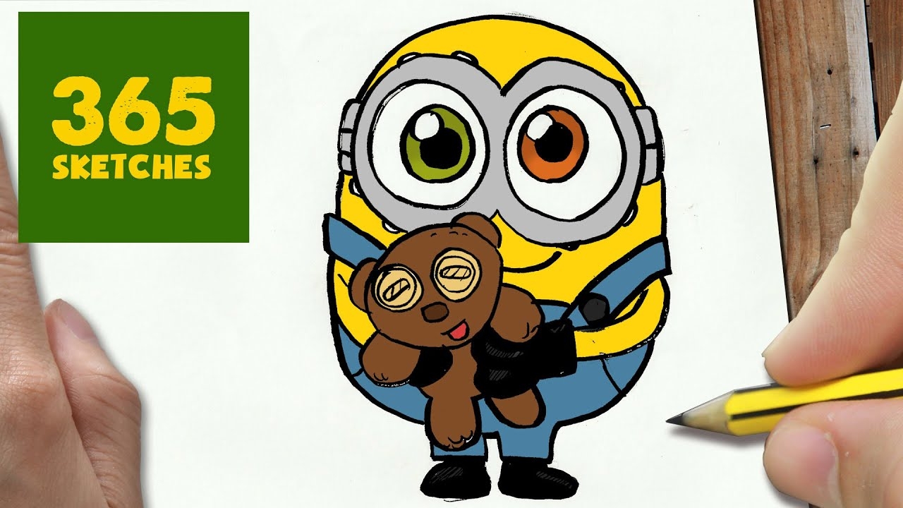 HOW TO DRAW A BOB MINION CUTE Easy Step By Step Drawing Lessons For Kids YouTube
