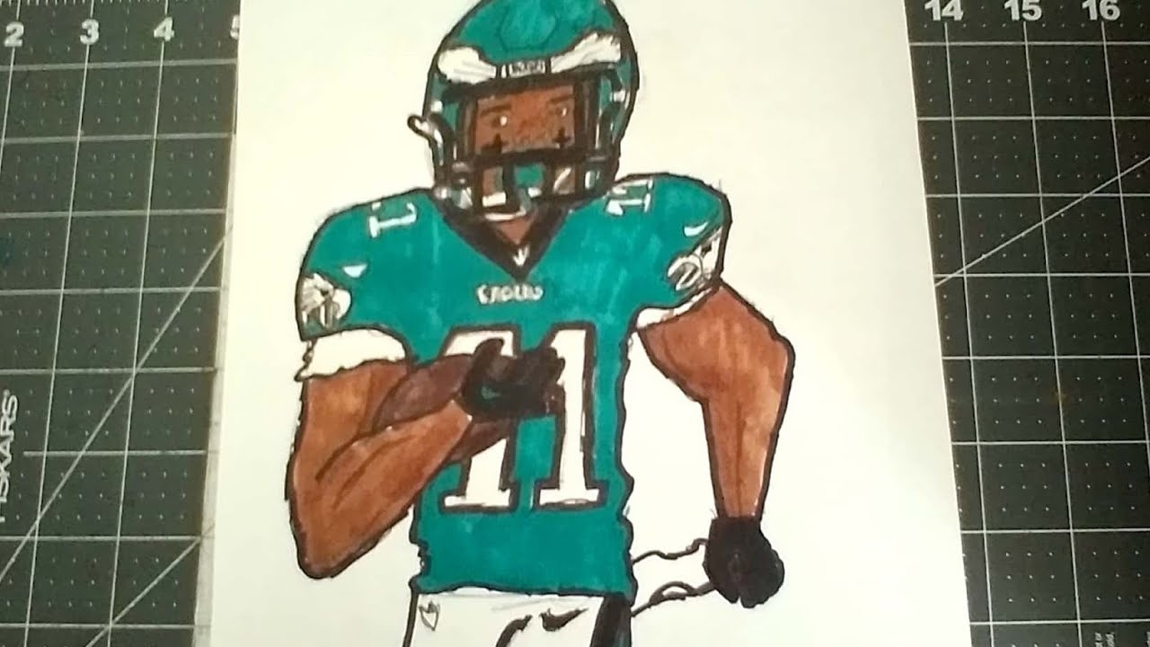 How To Draw A J Brown With The Philadelphia Eagles YouTube