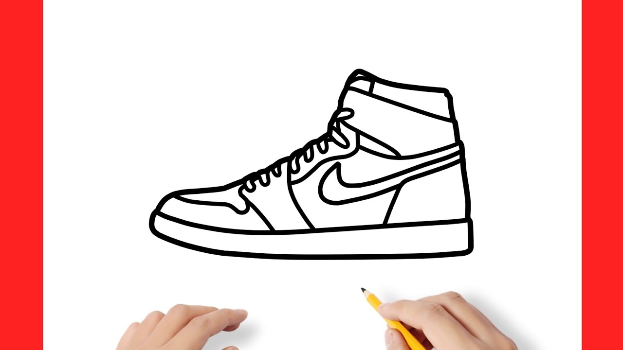 How To Draw A NIKE AIR JORDAN 1 Sneakers Drawing Nike Air Jordan 1 High Og Shoes Step By Step YouTube