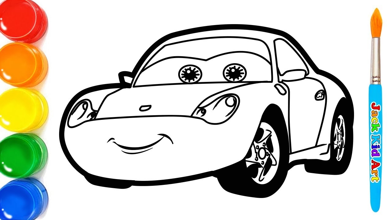 How To Draw A Sally Carrera Pixar Car Lighting McQueen Best Friend Coloring YouTube